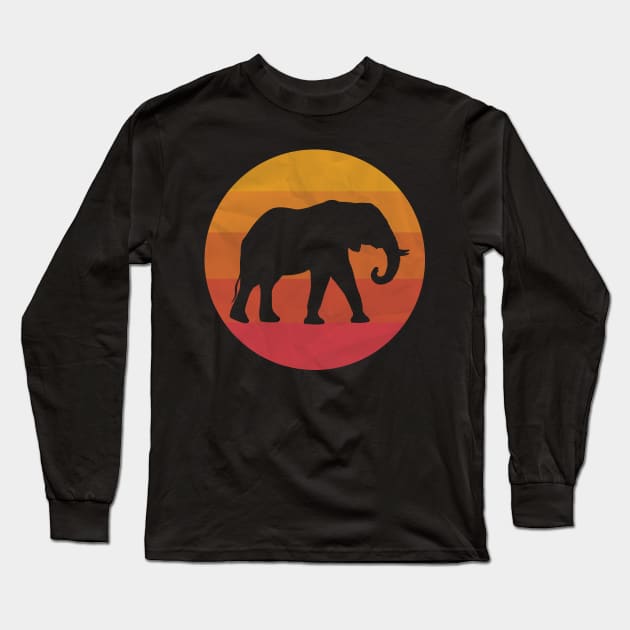 Vintage African Elephant Long Sleeve T-Shirt by ChadPill